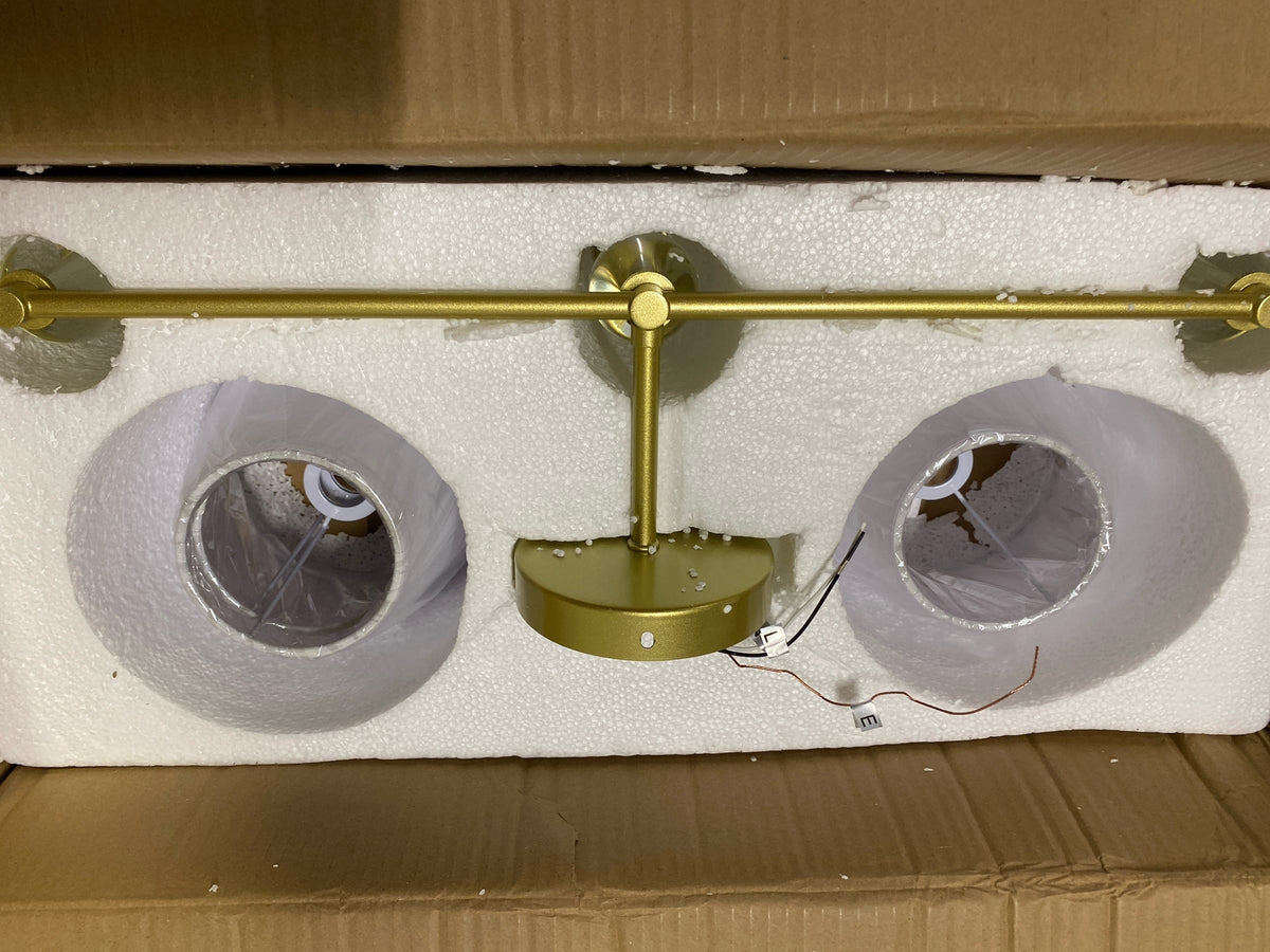 Living District LD7023W24BR Bethany 3 Light 28 inch Brass Bath Sconce Wall Light