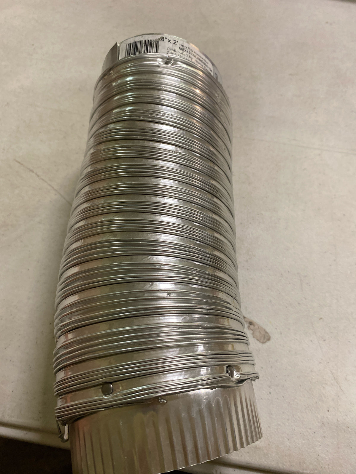 Everbilt 4 in. x 2 ft. Semi-Rigid Aluminum Dryer Vent Duct with Collars MFX42CULXHD