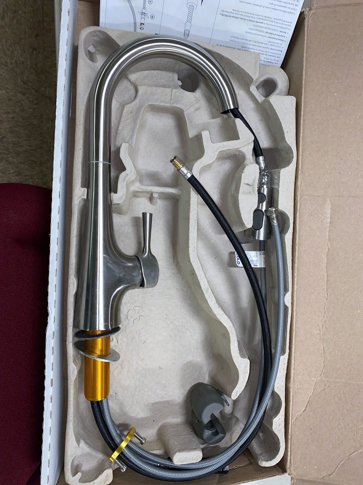 Kohler K-24661-VS Tempered 1.5 GPM Single Hole Pull Down Kitchen Faucet - Vibrant Stainless