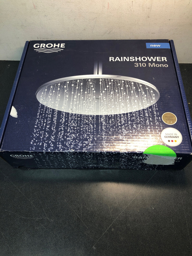 Grohe 26569GN0 Rainshower Mono 1.75 GPM Single Function Shower Head with DreamSpray, SpeedClean, and EcoJoy Technology - Brushed Cool Sunrise