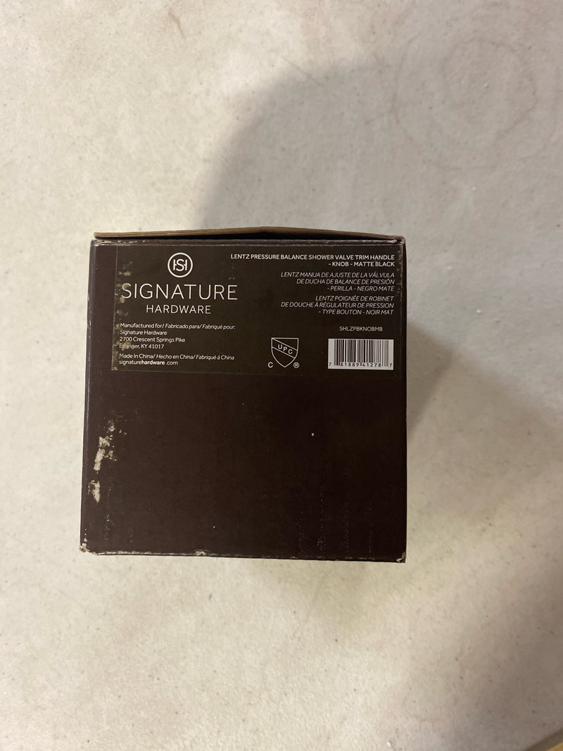 Signature Hardware SHLZPBKNOBMB Knob Handle for Lentz Pressure Balanced Trim - Matte Black