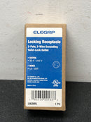 Elegrp L0630RL 30 Amp 250-Volt NEMA L6-30R Locking Receptacle Single Outlet Industrial Grade Grounding Twist Lock, Black
