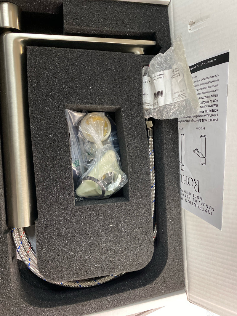 Rohl EC02D1IWSNC Eclissi 1.2 GPM Single Hole Bathroom Faucet - Satin Nickel / Polished Chrome