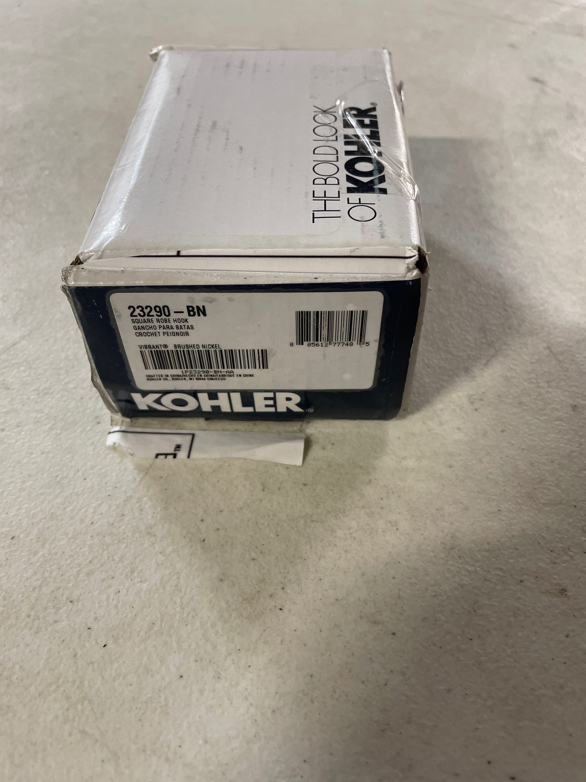 Kohler K-23290-BN Square Single Robe Hook - Vibrant Brushed Nickel