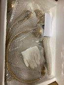 Rrtyo 81010000044638 Erik 6-Light Gold Unique Modern Elbow Chandelier with Milky White Glass Shades