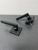 Baldwin Square Non-Turning Two-Sided Through-Door Dummy Door Lever Set with Square Rosette from the Reserve Collection