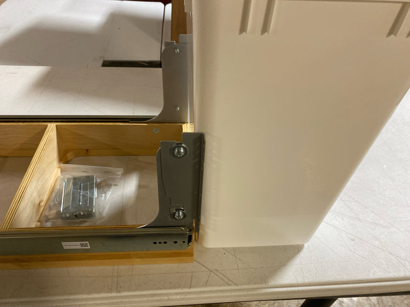 Rev-A-Shelf Top Mount Double Pullout Under Cabinet 27 Quart Kitchen Trash Cans, 150 Pound Rated Full-Extension Slides, 4WCTM-15DM2-343-FL