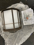 Forte Lighting 1719-01-28 Single Light 10" Tall Outdoor Flush Mount Wall Sconce with White Acrylic Panel - Painted Rust