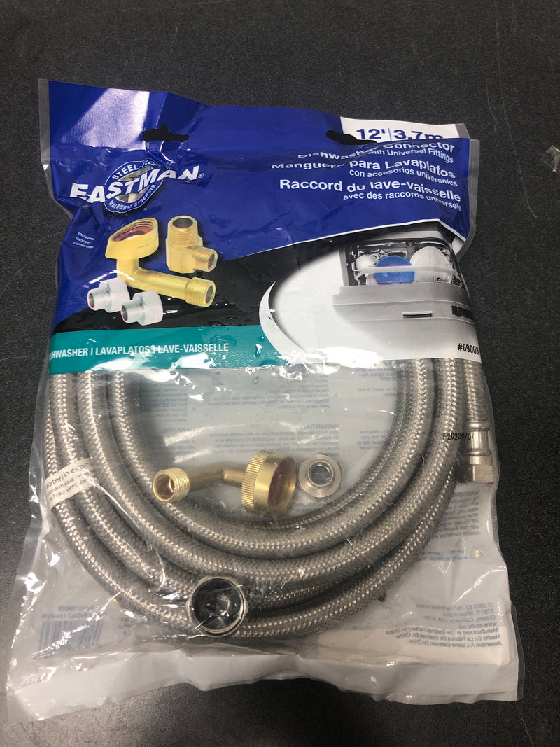 Eastman 69008 12 ft. Braided Stainless Steel Dishwasher Supply Line