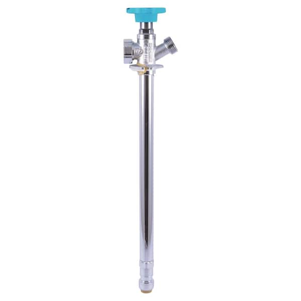 Sharkbite 24636LF 1/2 in. Push-to-Connect x 3/4 in. MHT x 12 in. Brass Anti-Siphon Frost Free Sillcock Valve