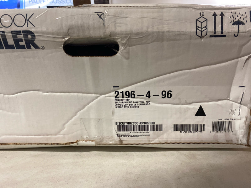 Kohler K-2196-4-96 Pennington 20-1/4" Drop In Bathroom Sink with 3 Holes Drilled and Overflow - Biscuit