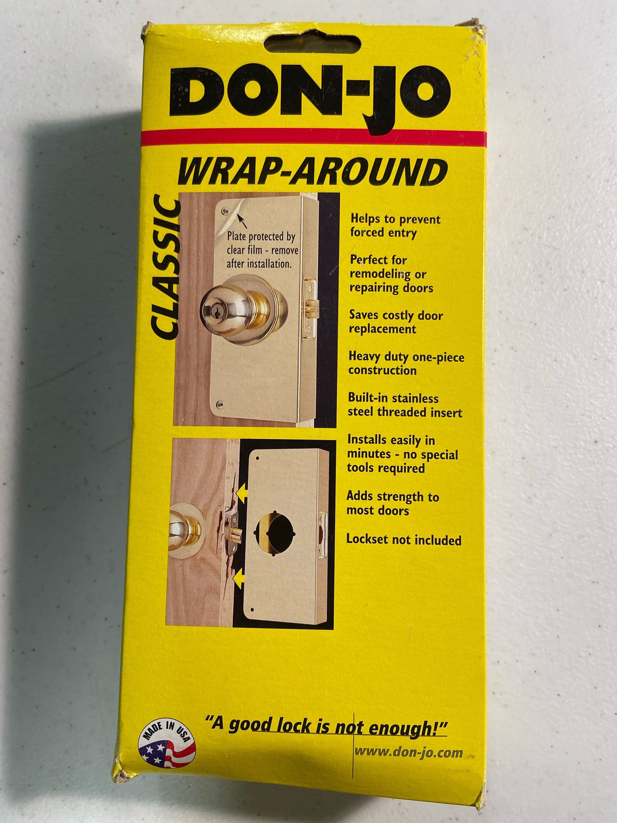 DON-JO CW4PB Single Hole Wrap Around Door Reinforcer - Polished Brass
