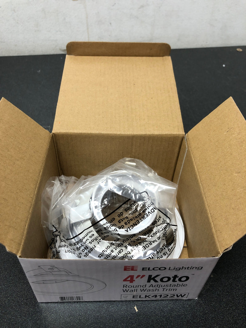 Elco ELK4122 The Koto System 4" Adjustable Round Wall Wash Trim - White
