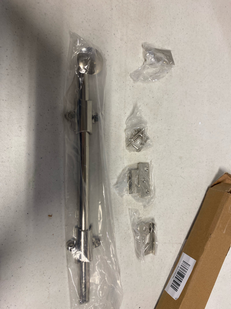 Emtek 8512US26 12 Inch Solid Brass Surface Bolt with Strikes and Screws - Polished Chrome