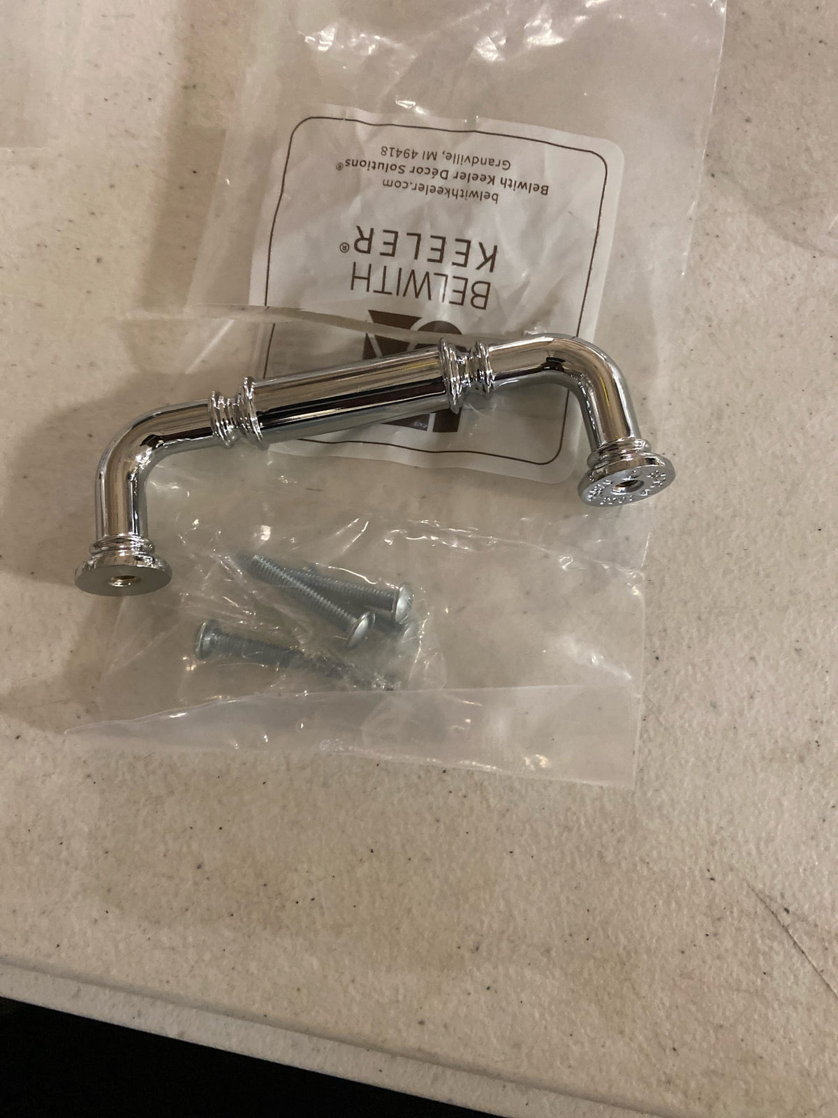 Belwith Keeler B079920-CH Berkshire 3-3/4" Center to Center Traditional Single Barrel Cabinet Handle / Drawer Pull - Chrome