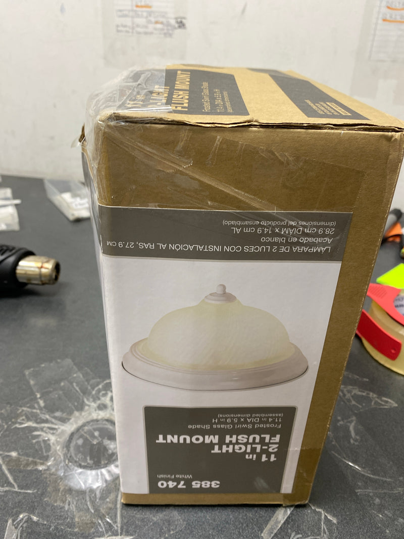 Unbranded FZP8012A/WH 11 in. 2-Light White Flush Mount