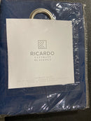 Ricardo 02000-79-036-03 Blue Polyester Solid 56 in. W x 36 in. L Grommet Blackout Curtain