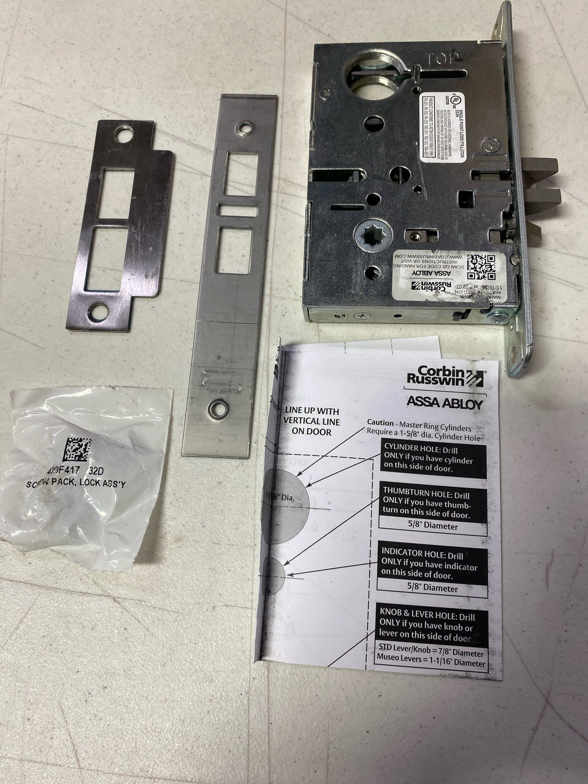 Corbin Russwin ML2051-LL-626 Commercial Single Cylinder Panic Proof Mortise Lock Body for Lever with Toggle-Action Stop - Less Cylinder - Satin Chrome