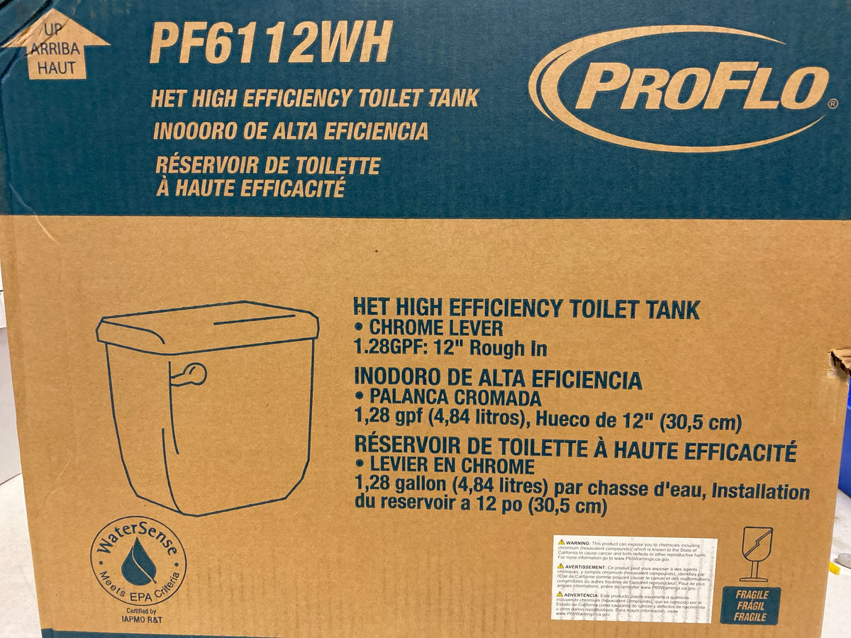 PROFLO PF6112WH Calhoun Toilet Tank Only - Less Seat - White
