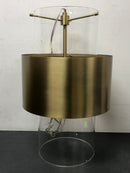 Quorum International 8013-80 12" Wide Pendant with Clear Glass and Metal Shades - Aged Brass