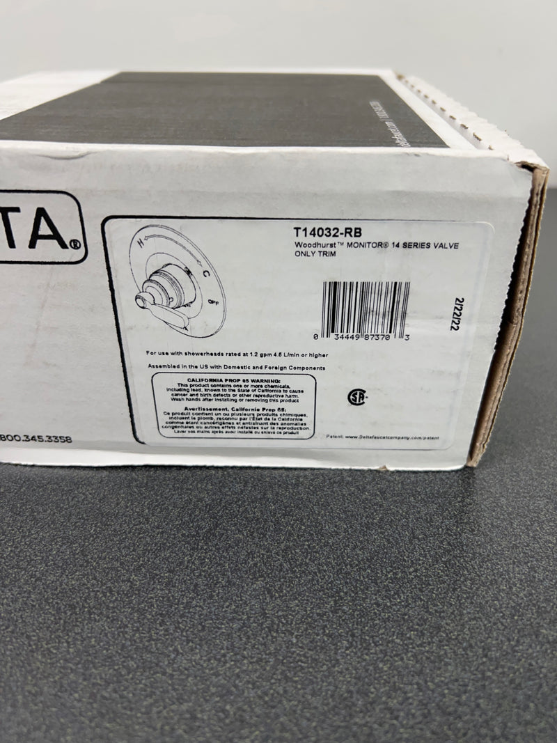Delta T14032-RB Woodhurst  Monitor 14 Series Single Function Pressure Balanced Trim Only - Less Rough-In Valve - Venetian Bronze