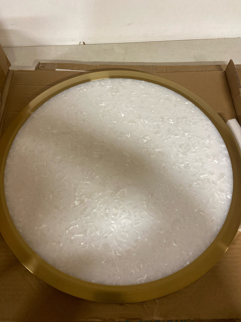 Quoizel OSTA1720BRG Outskirts 20" Wide LED Flush Mount Ceiling Fixture with Alabaster Acrylic Lens - Brushed Gold