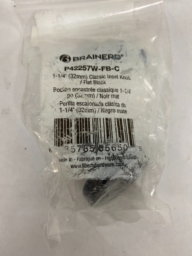 Liberty p42257cw-fb  1 1/4" classic inset cabinet knob flat black