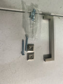 Rusticware 995SN Modern 5" Center to Center Square Handle Cabinet Pull with Backplates - Satin Nickel