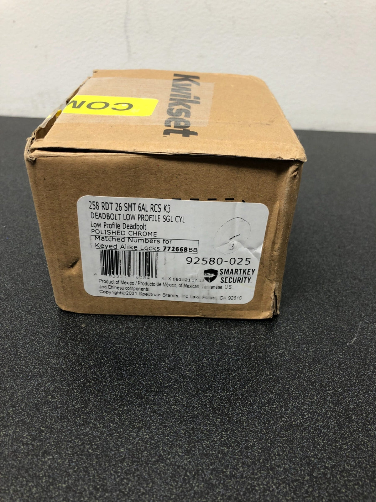 Uptown single cylinder round deadbolt - 258 series with smartkey - boxpack