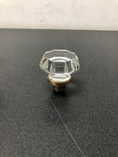 Nostalgic Warehouse 704838 Vintage Luxe Waldorf Lead Crystal Octagon Single Dummy Door Knob with Solid Brass Classic Rose Plate - Antique Brass
