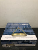 Good lumens by madison avenue 25961 3-Light Liberty Gold Round Pendant with Frosted/Clear Glass