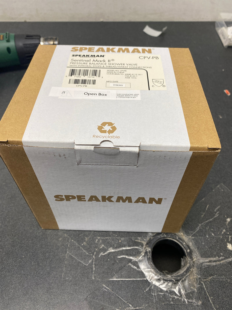 Speakman CPV-PB Sentinel Mark II Pressure Balancing Shower Valve with Sweat and Thread Connections - Rough Brass