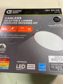 Commercial electric 92329 Premium Series 6 in. LED, 2-Level Lumen Select, InfinitiEdge Slim Canless Recessed Light, Adjustable CCT