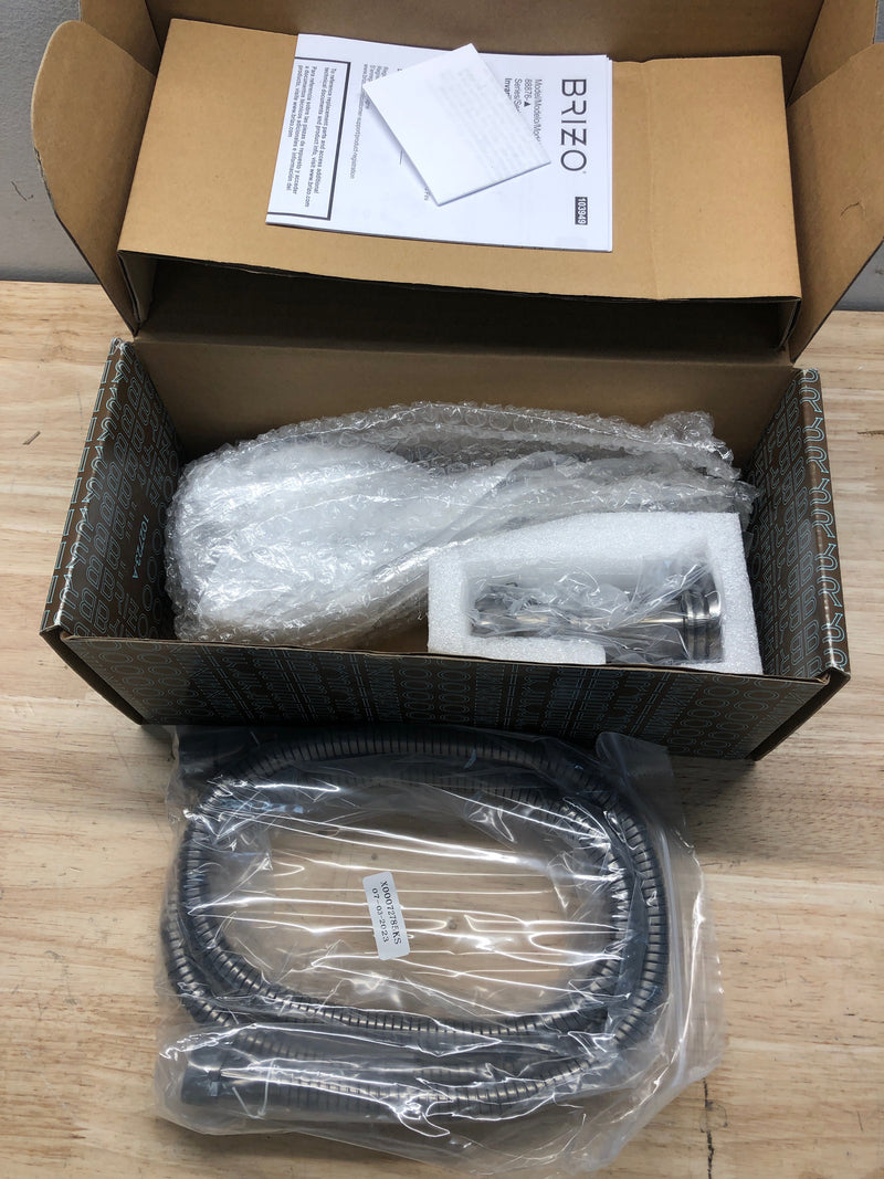 Brizo 88876-SL Invari 1.75 GPM Multi Function Hand Shower with H2OKinetic Technology with Included Hose Hand Shower Holder and Integrated Wall Supply - Luxe Steel