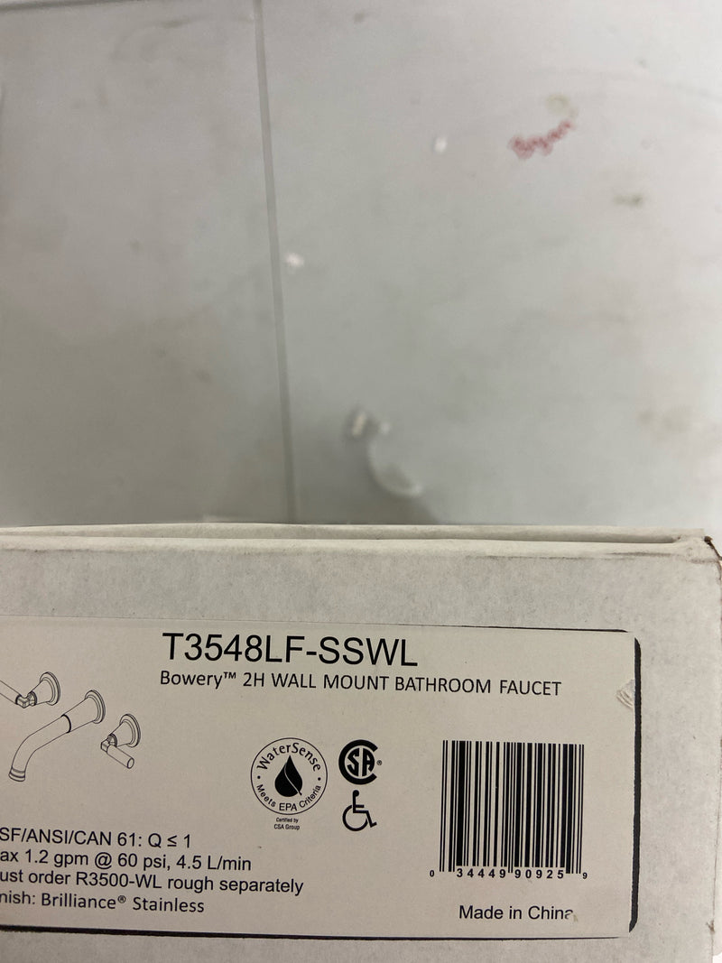 Delta T3548lf-Wl Bowery 1.2 GPM Wall Mounted Widespread Bathroom Faucet - Brilliance