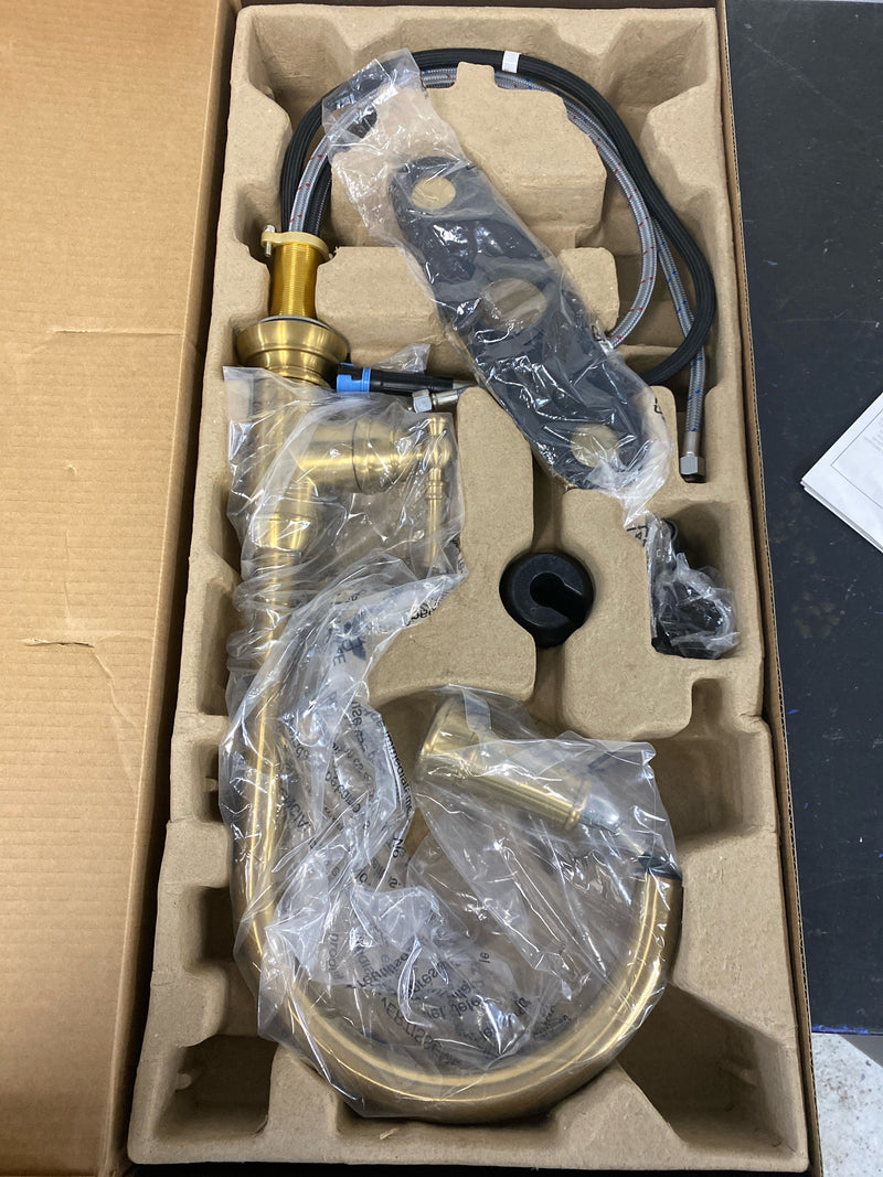 Signature hardware 476858 Amberley Single Handle Pull Down Kitchen Faucet in Brushed Gold
