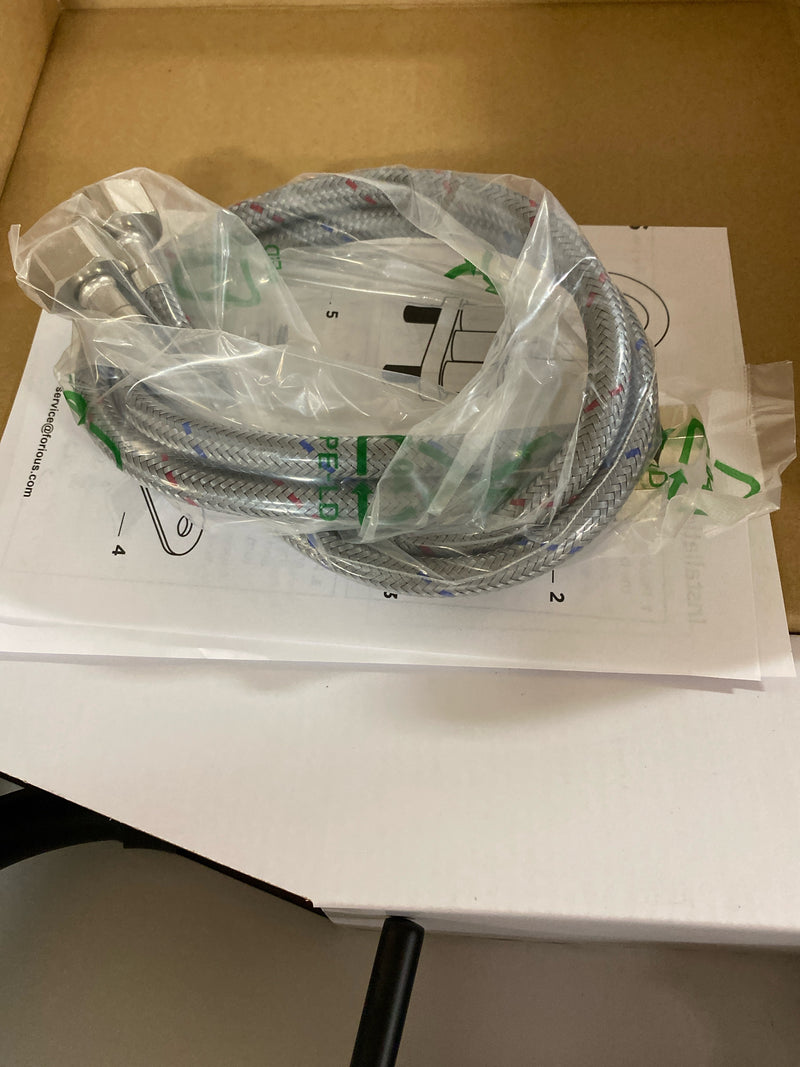 Forious pro 61HD36B 4 in. Centerset Double Handle Bathroom Faucet with Pop-Up Drain in Black