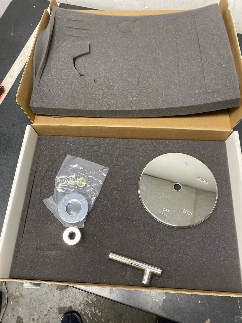 Newport Brass 4-994LBP/26 East Linear Collection Single Handle Round Pressure Balanced Shower Trim Plate Only with Metal Lever Handle - Polished Chrome