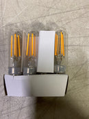 Feit electric T640/CL/VG/LEDHDRP/4 40-Watt Equivalent T6 Dimmable Straight Filament Clear Glass E12 Candelabra Edison LED Light Bulb, Warm White (4-Pack)