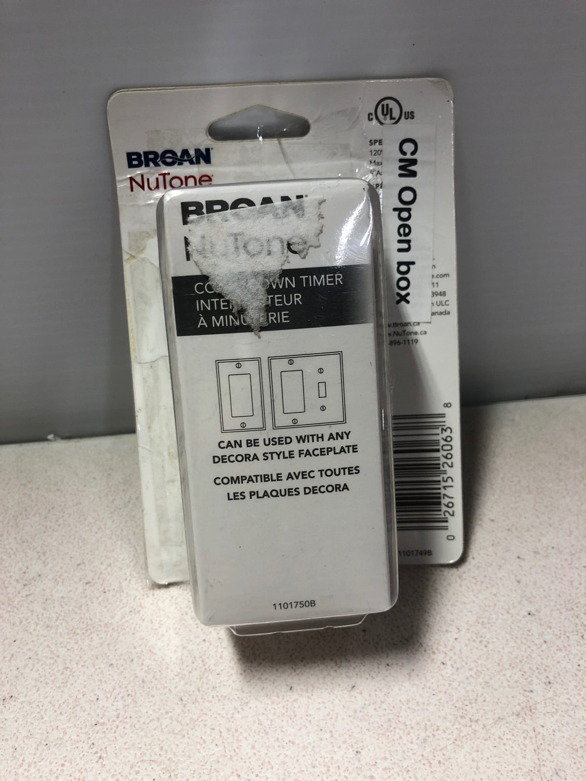 Broan CD60W 20-40-60 Min Countdown Timer Exhaust Fan Wall Control Switch - White