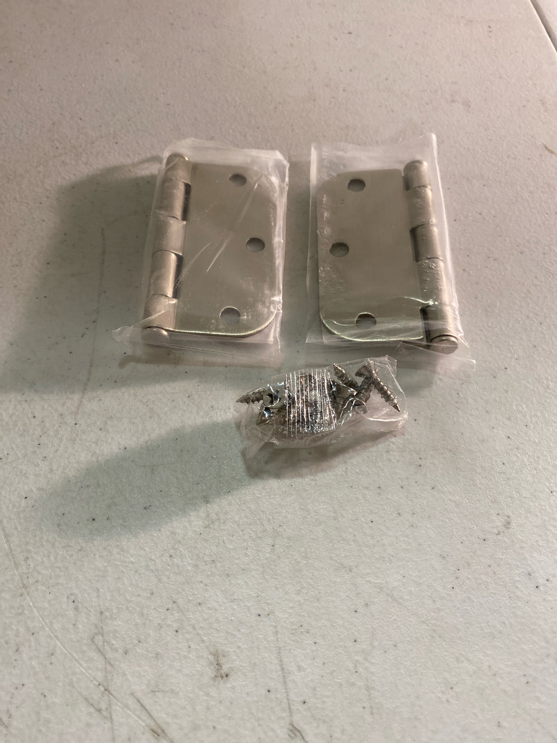 Emtek 91033US15 3.5" x 3.5" Plain Bearing 5/8" Radius Corners Mortise Hinge - Pair of Hinges - Satin Nickel