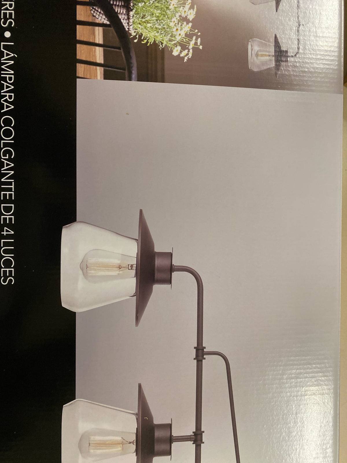 GLOBE Electric 65382 4-Light Pendant, Oil Rubbed Bronze, Clear Glass Shades, E26 Base Socket, Kitchen Island, Pendant Light Fixture, Adjustable Height, Home Décor Lighting, Bulb Not Included