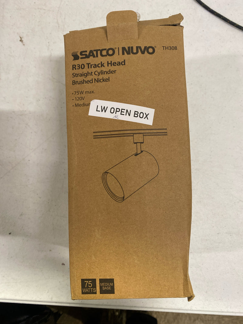 NUVO TH308 R30 Straight Cyl Track Head, Brushed Nickel