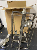 Minka Lavery 4562-098 Tyson's Gate 4 Light 10" Wide Mini Pendant with Glass Panel Shades - Brushed Nickel with Shale Wood