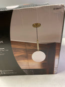 Monteaux lighting HS-8520-L GL 10 in. 1-Light Gold Hanging Mini Pendant Light Fixture with Opal Glass Globe Shade