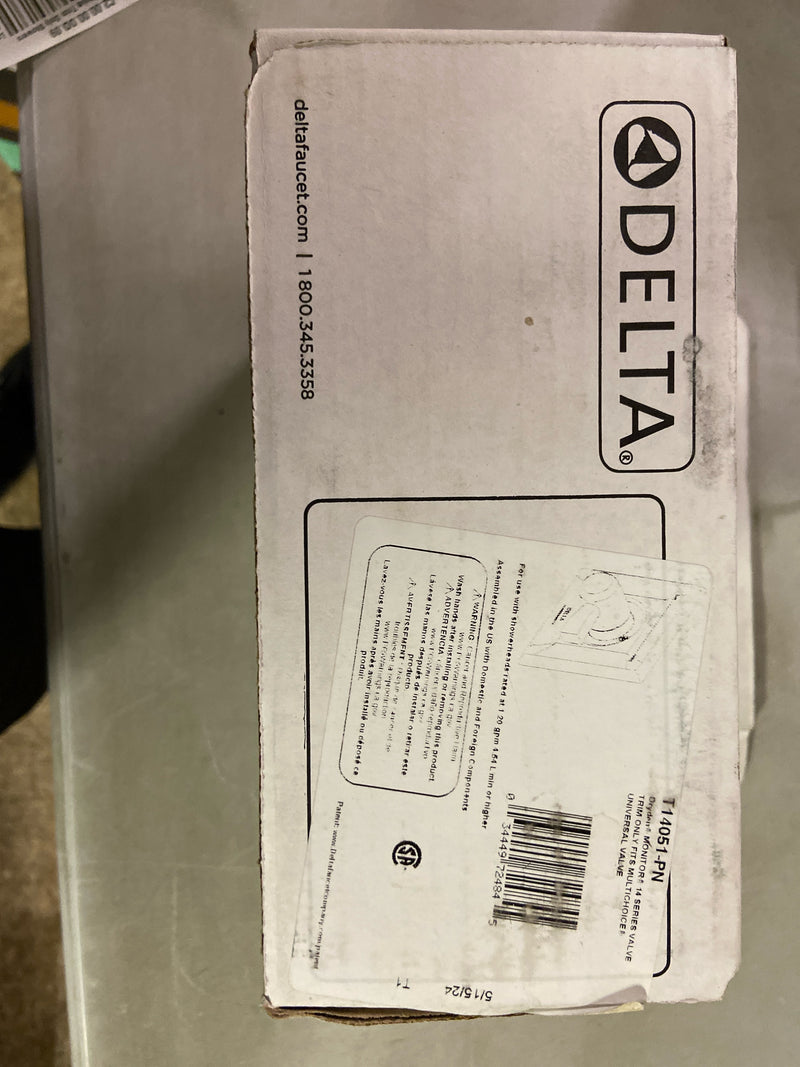Delta T14051-PN Dryden Monitor 14 Series Single Function Pressure Balanced Valve Trim Only - Less Rough-In Valve - Brilliance Polished Nickel