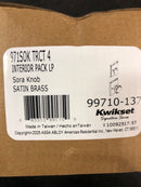 Kwikset 971SOKTRCT-4 Sora Knob Keyed Entry Handleset Interior Pack with Rectangle Rose - Satin Brass
