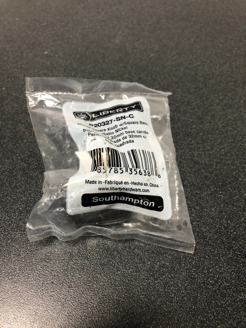 Liberty 32mm square knob with square base, available in multiple colors