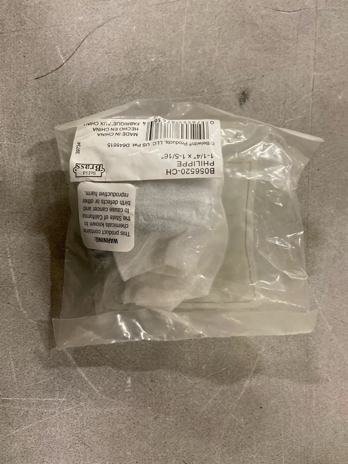 Belwith-Keeler B056520-CH Philippe Knob 1-1/4" x 1-5/16", Chrome