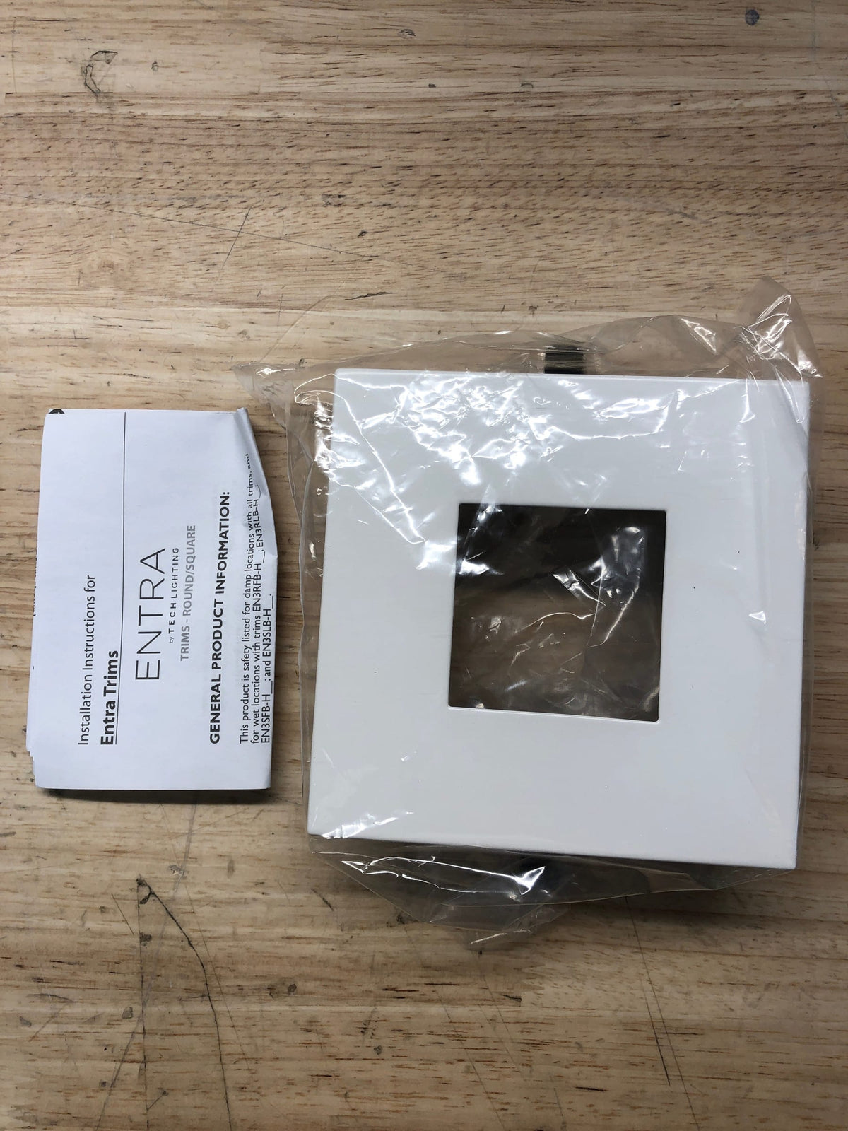 Visual Comfort EN3SFF-OW Entra 3" Square Flanged Flat Recessed Trim - White